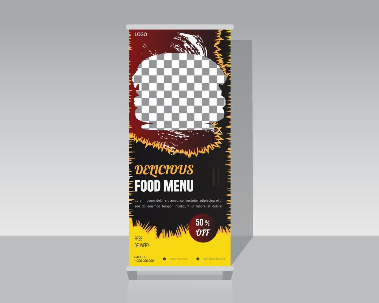 Fast Food Roll Up Banner Template vector