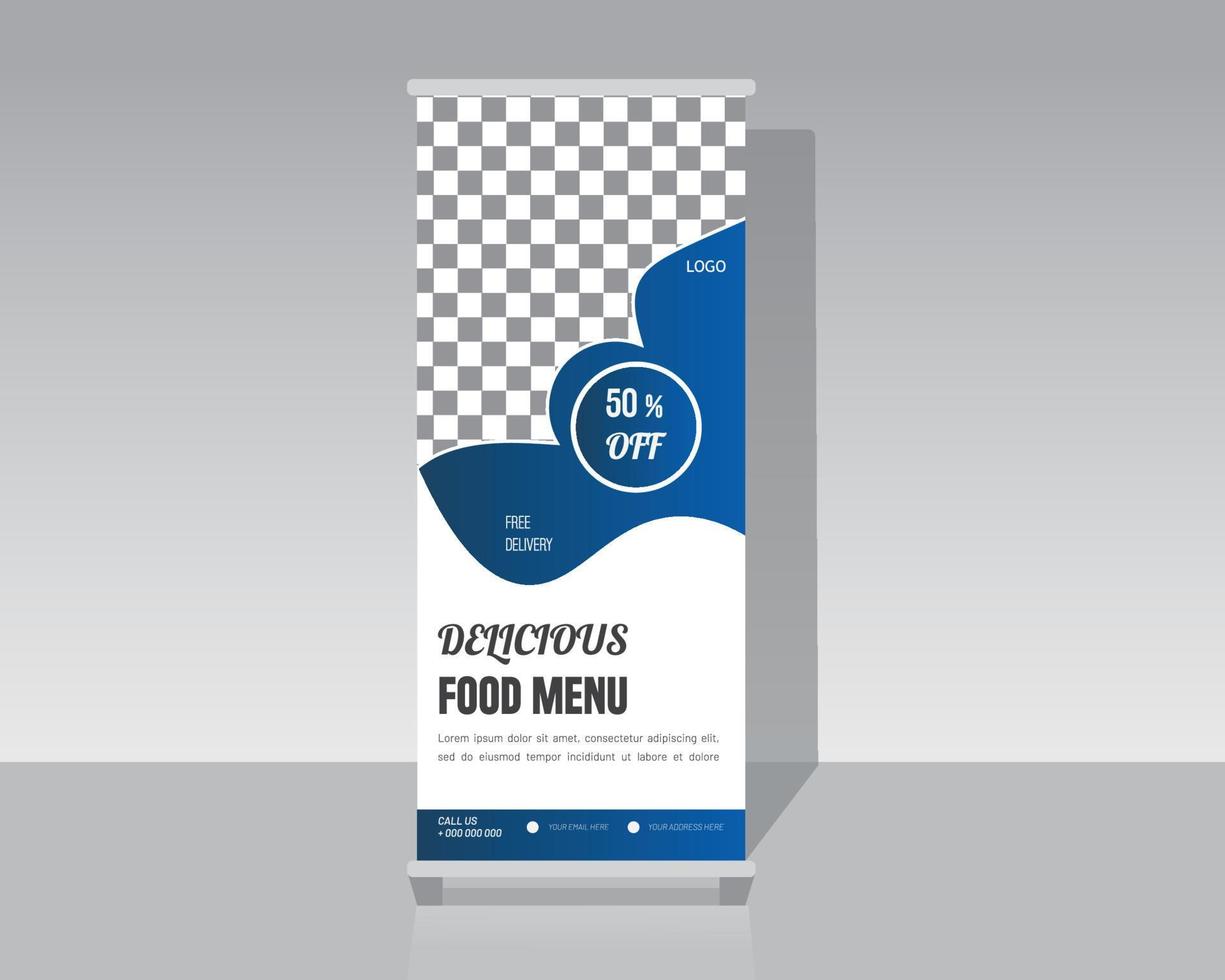 Fast Food Roll Up Banner Template vector