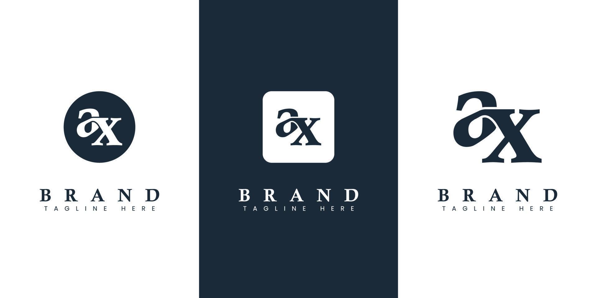 Modern and simple Lowercase AX Letter Logo, suitable for any business with AX or XA initials. vector