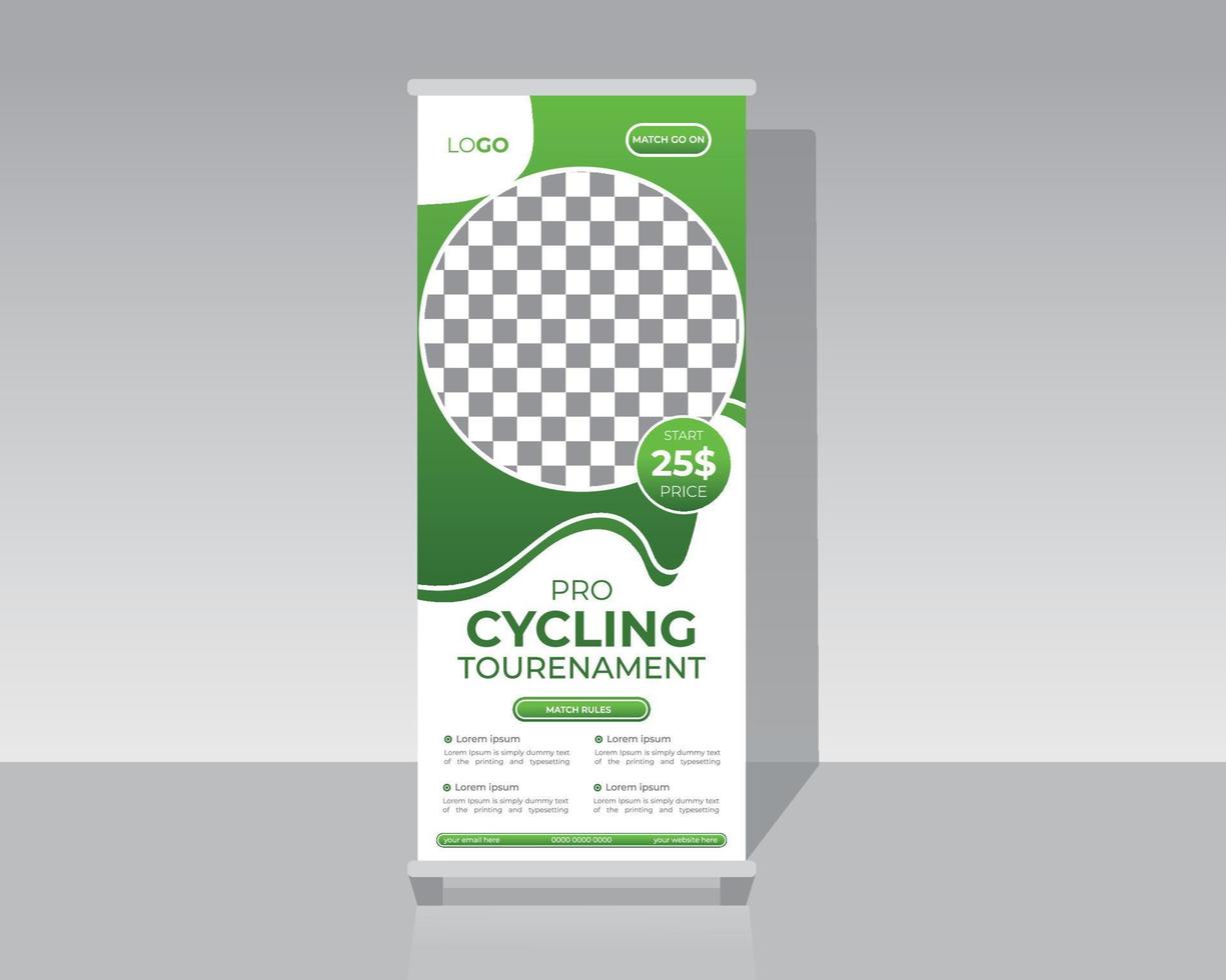 Modern Sports Roll Up Banner Template vector