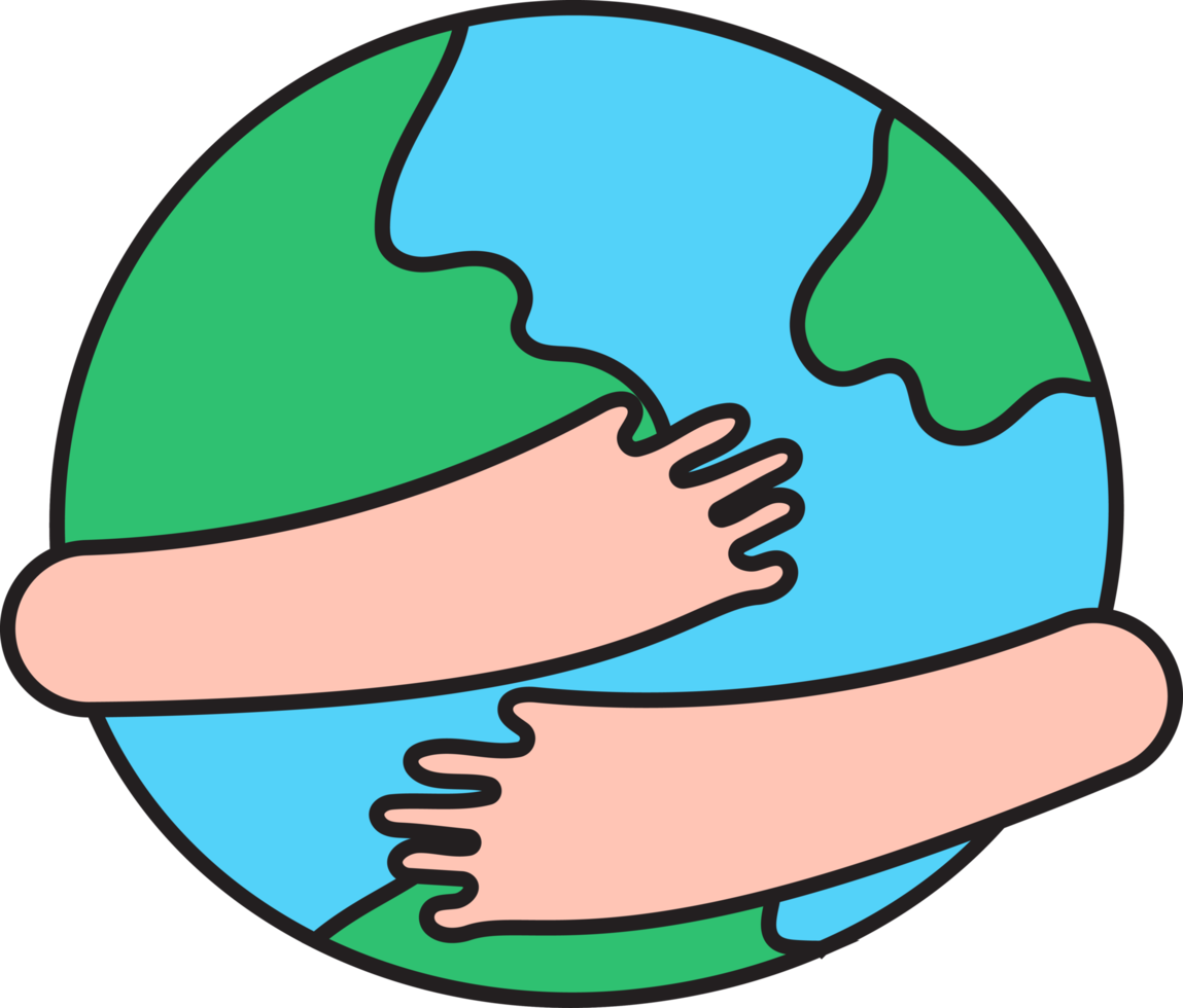 Earth day hand drawn illustration png