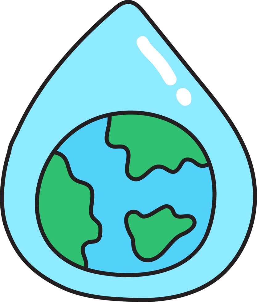 Earth day hand drawn illustration png