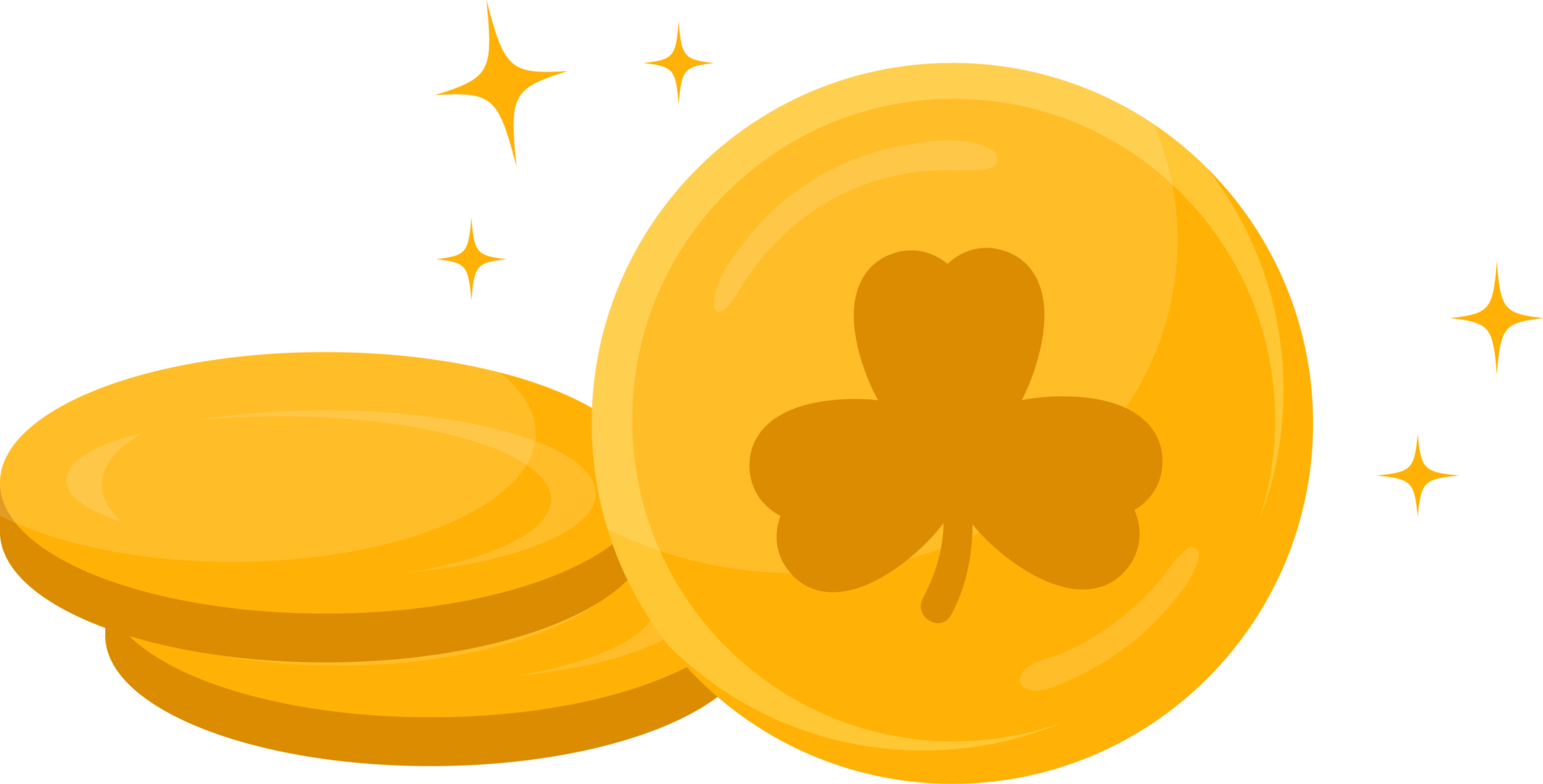 St.Patrick's Day coins illustration png