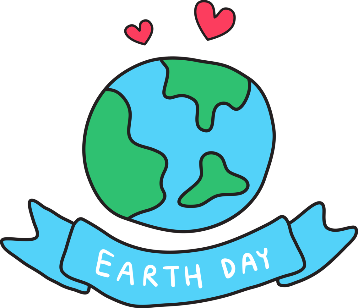Earth day hand drawn illustration png