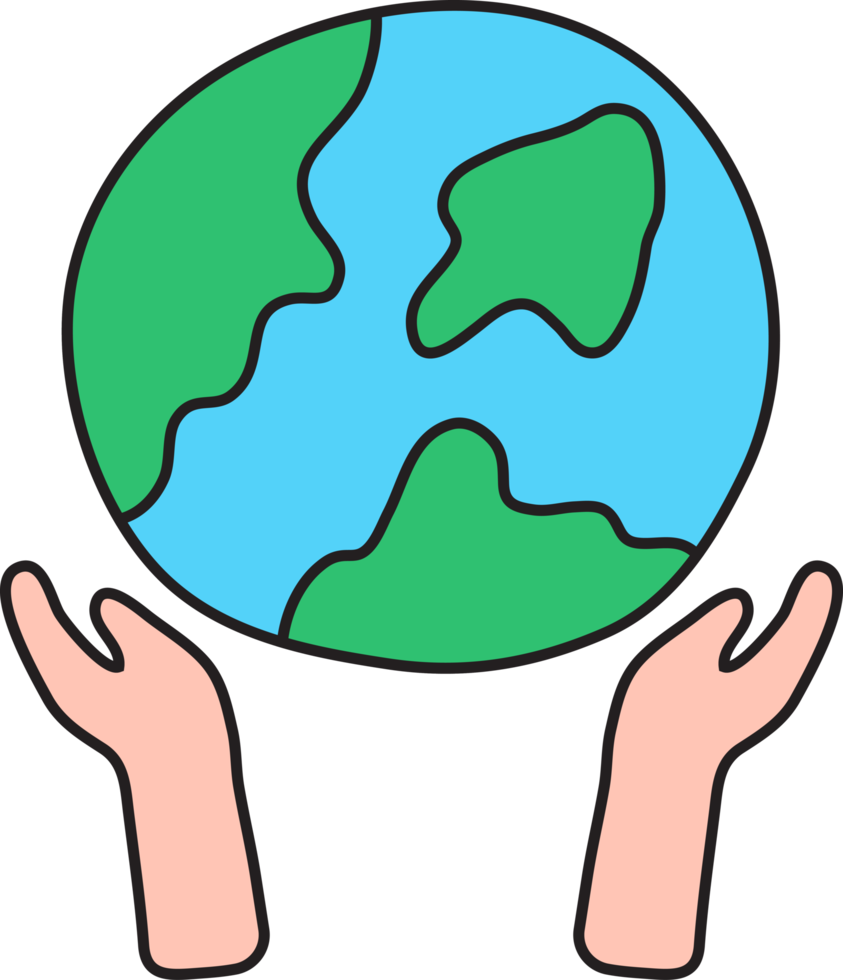 Earth day hand drawn illustration png