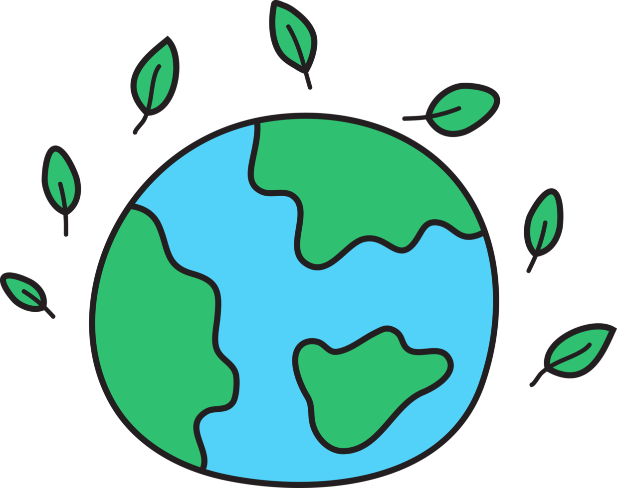Earth day hand drawn illustration png