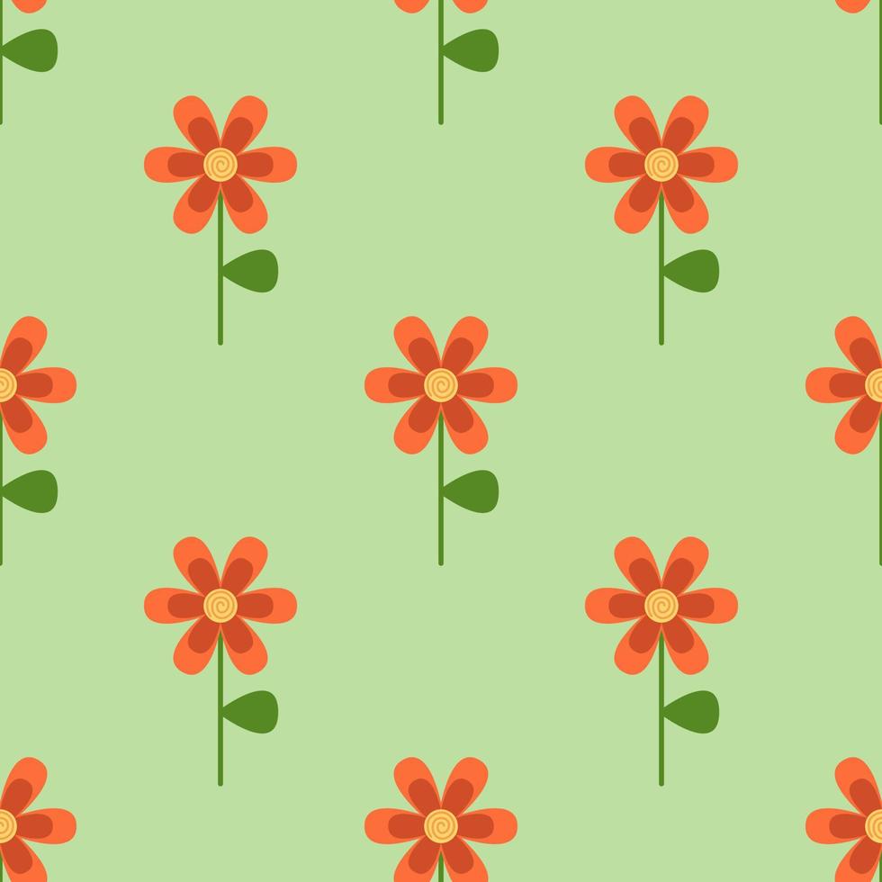 Vetor seamless pattern with scandinavian flowers. Cute design. vector
