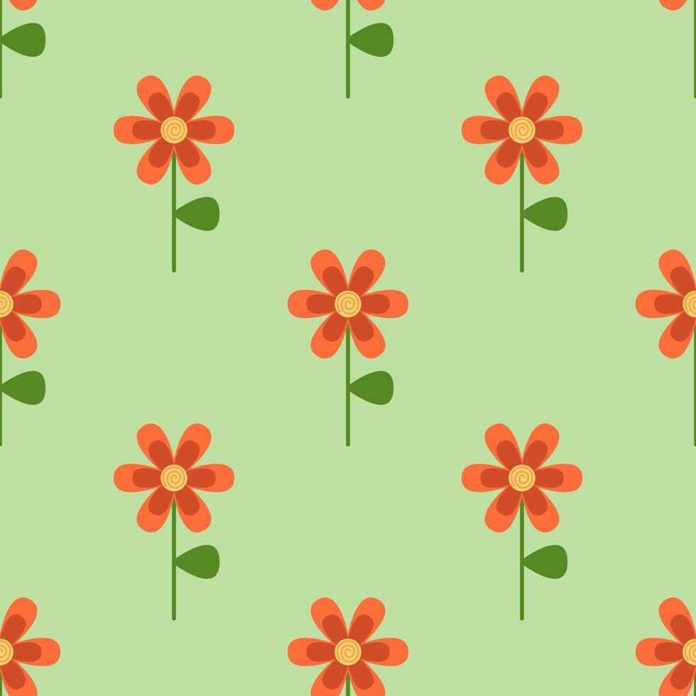 Vetor seamless pattern with scandinavian flowers. Cute design. vector