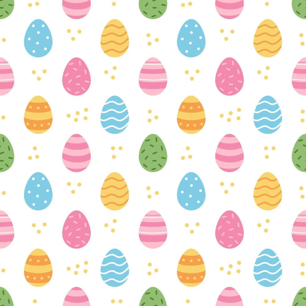 Vector seamless easter pattern. Cute background with easter eggs.