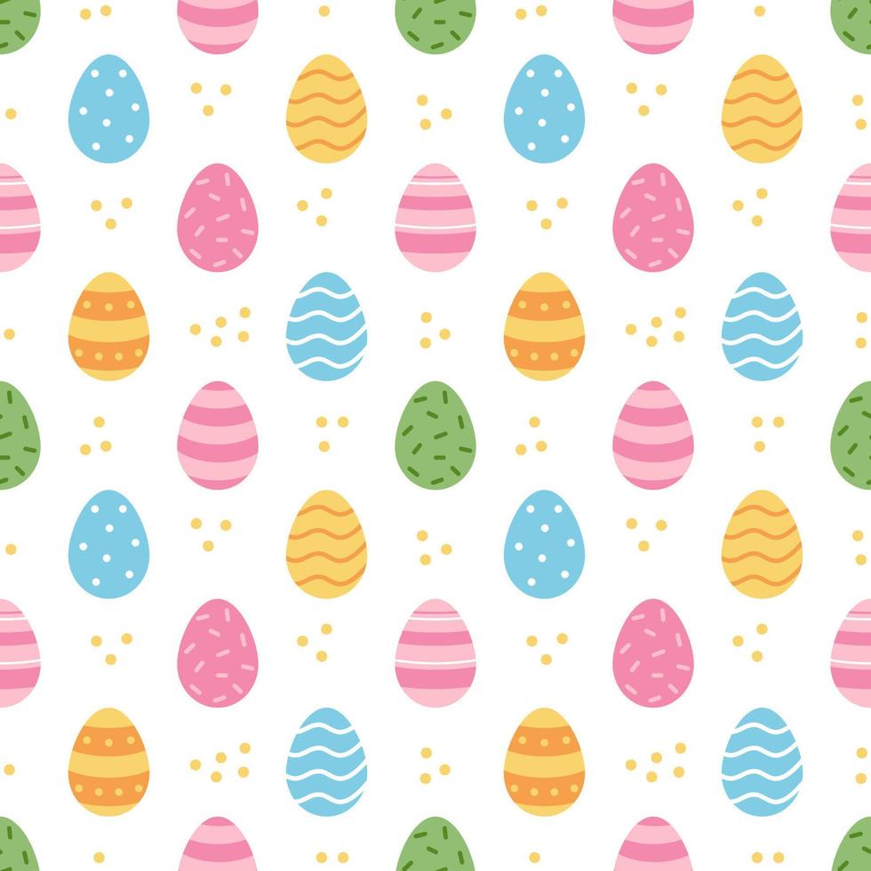 Vector seamless easter pattern. Cute background with easter eggs.