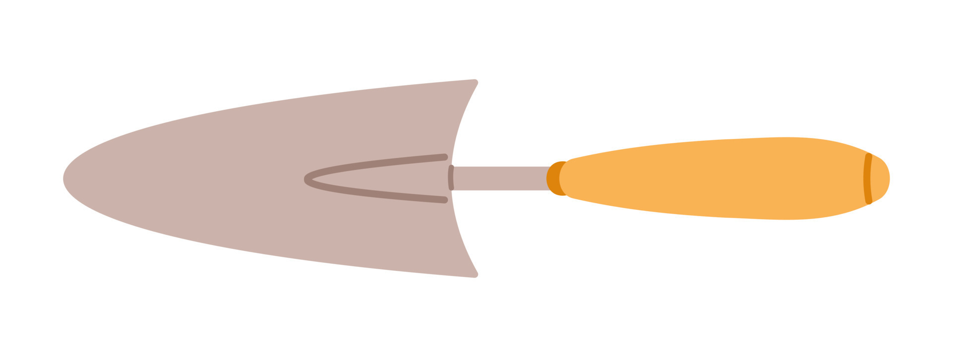 Vector trowel or spade in flat design. Illustration of small shovel