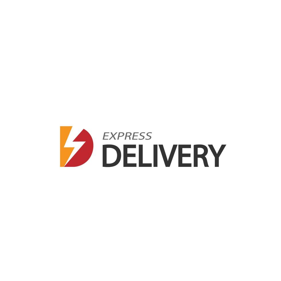 D logo delivery express letter icon symbo vector