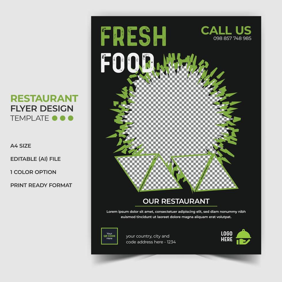 Restaurant Flyer Template Modern with colorful size A4 size vector