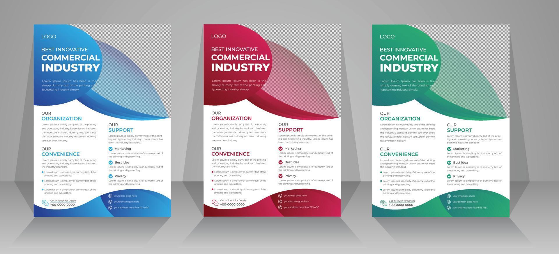 Abstract modern business flyer design and brochure cover page A4 size template vector