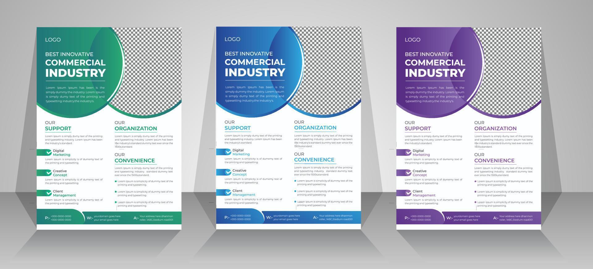 Abstract modern business flyer design and brochure cover page A4 size template vector