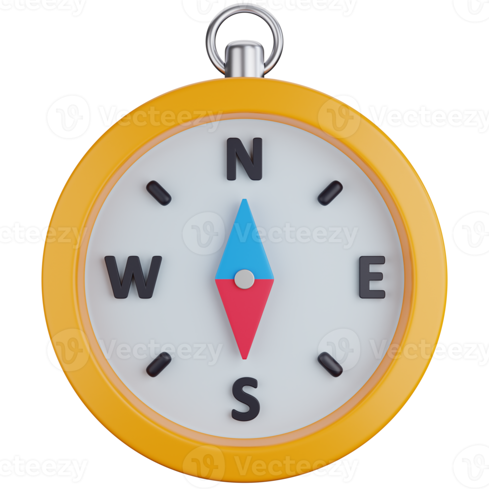 3D Icon Illustration Yellow Compass png