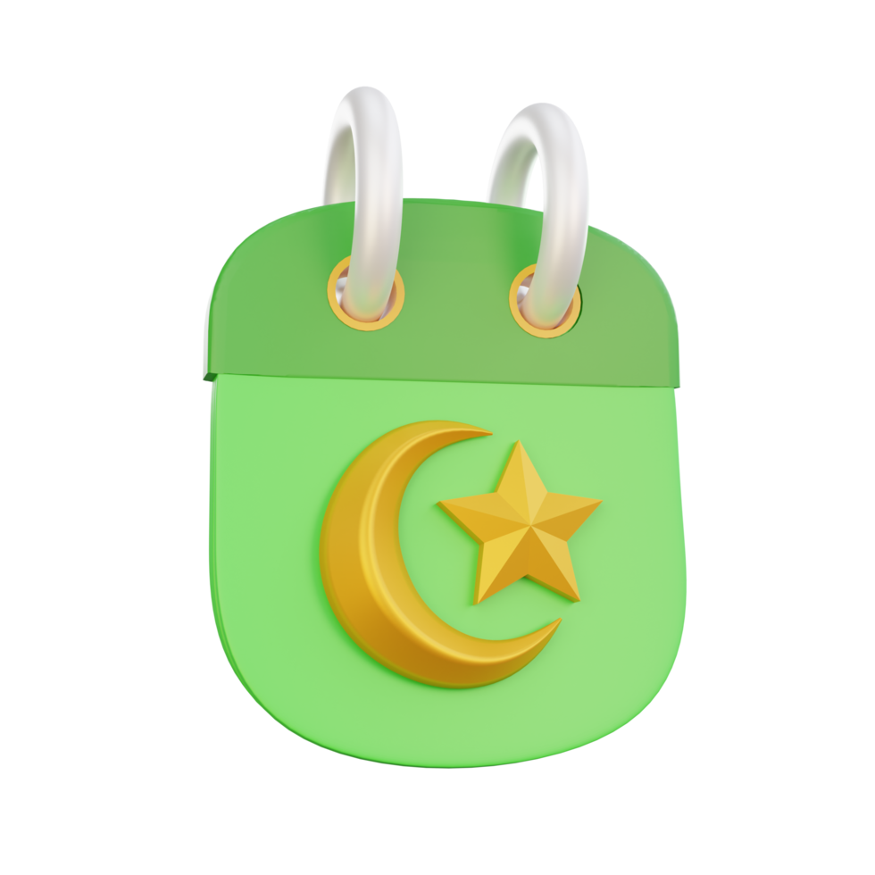3d rendering calendar ramadan icon png