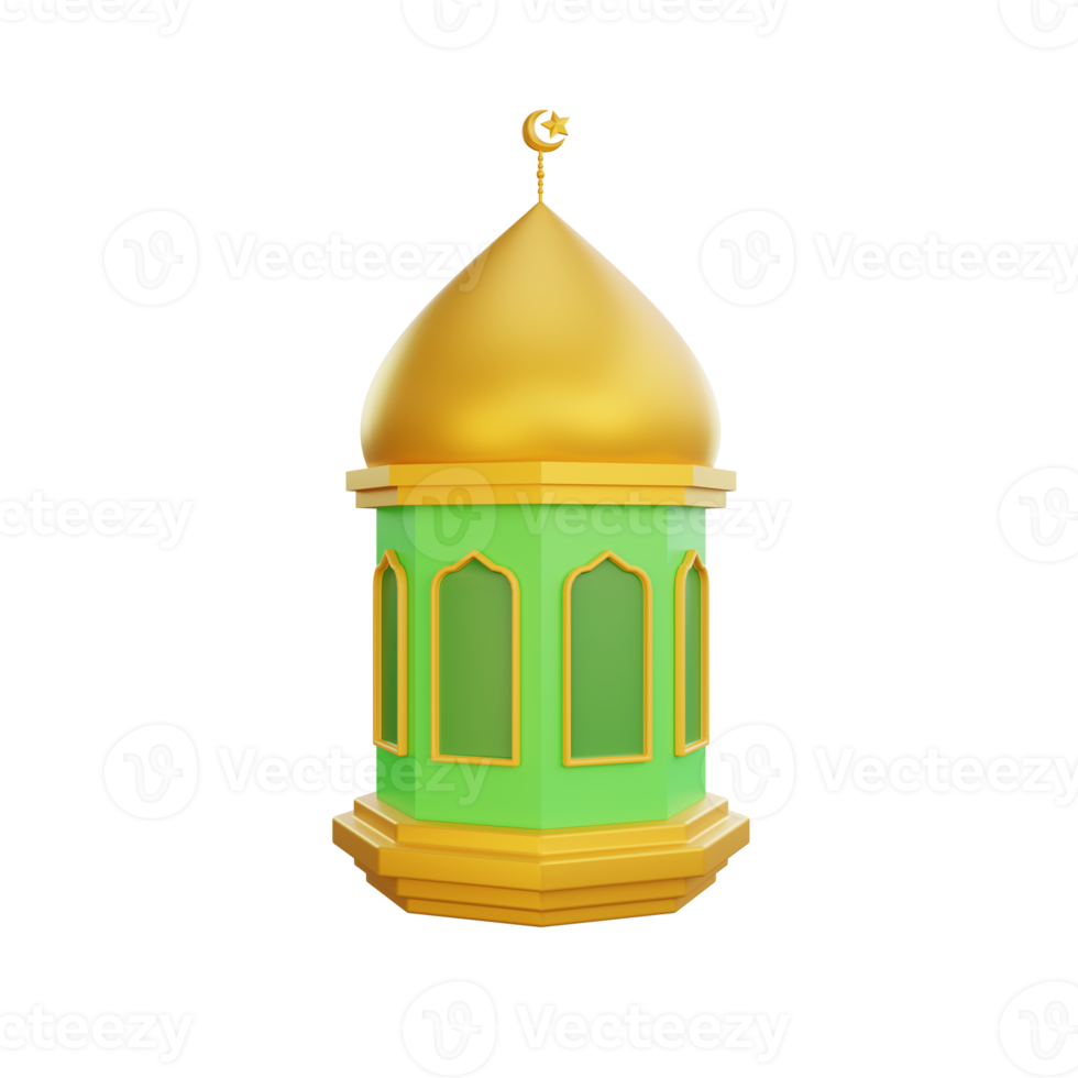 3d rendering of lantern ramadan icon png