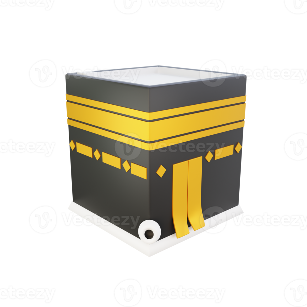 3d representación de kaaba Ramadán icono png