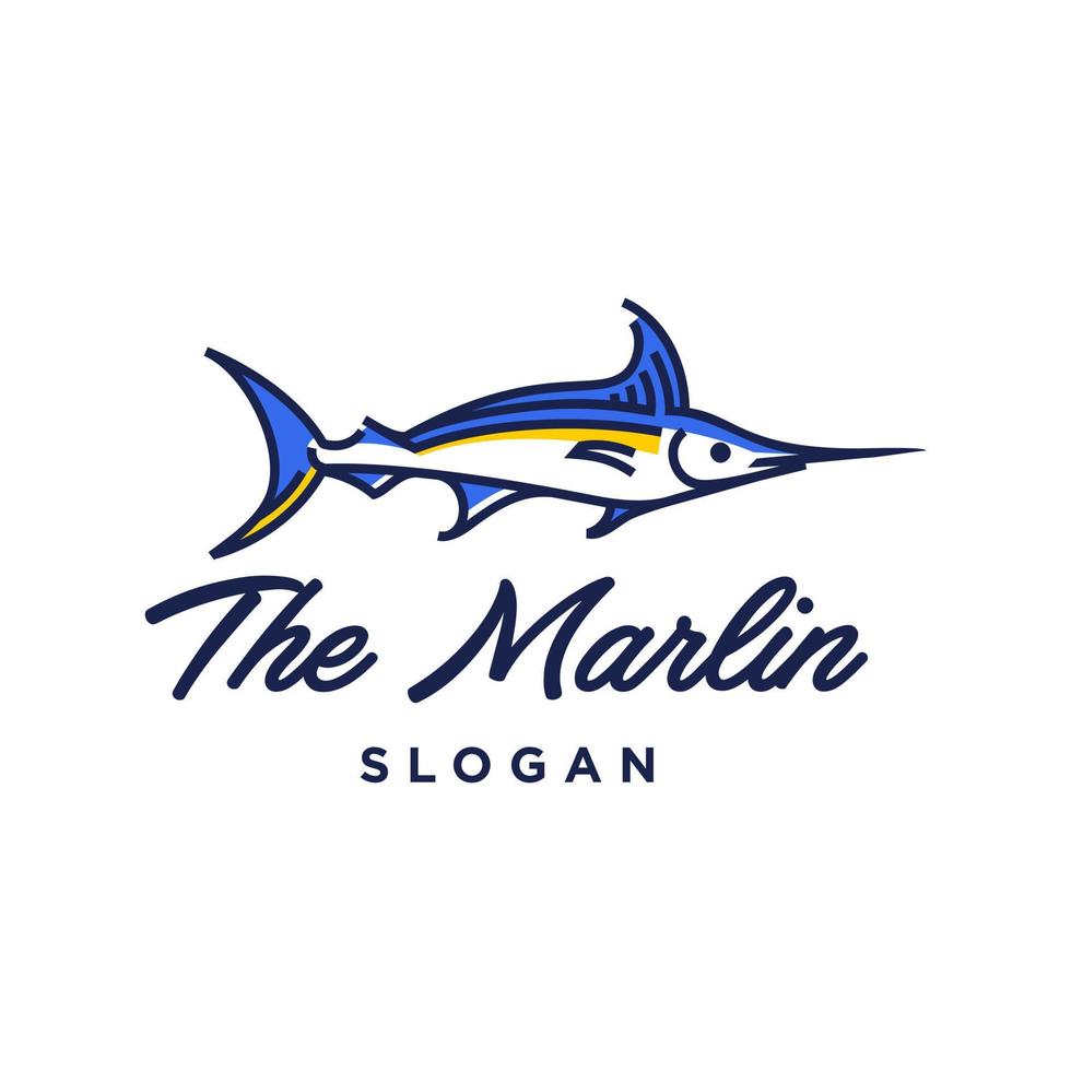 Blue Marlin Logo. Fresh and Unique Modern Blue Marlin Logo Template. Great to use as your Offshore Fishing Activity event logo. vector