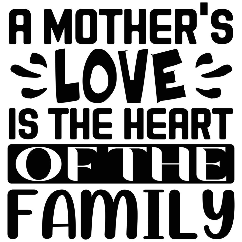 mother love is the heart of the family vector