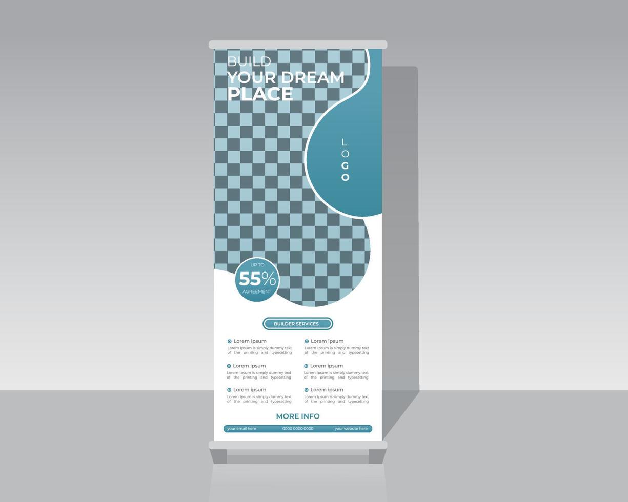 Travel Roll Up Banner Design Template vector