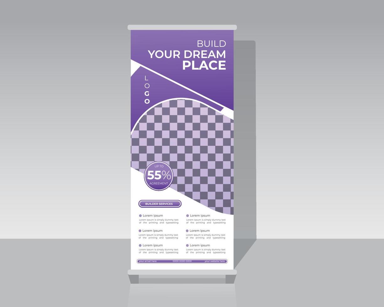 Travel Roll Up Banner Design Template vector