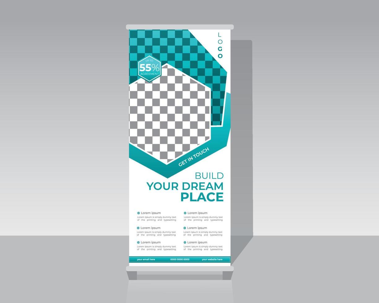 Travel Roll Up Banner Design Template vector