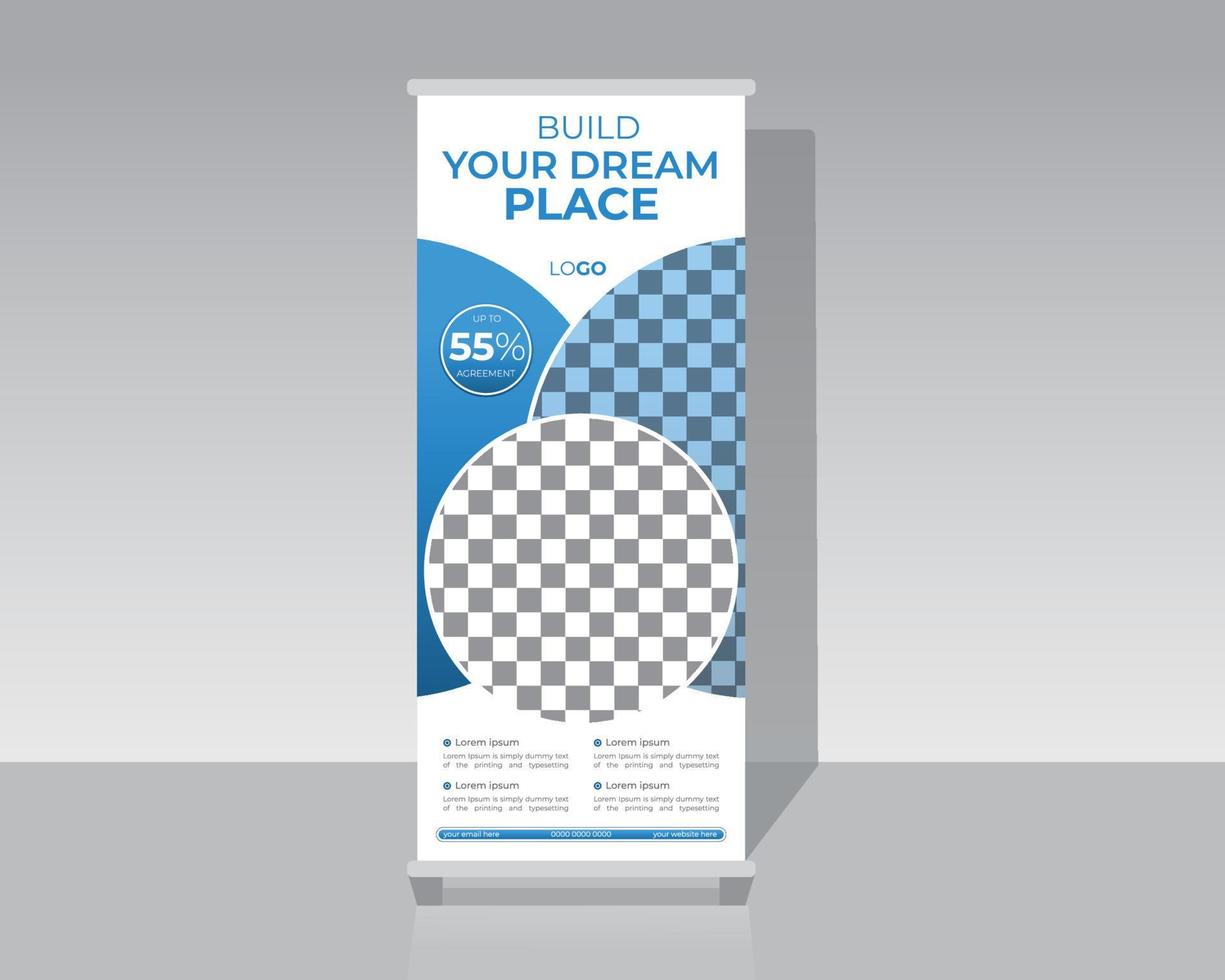 Travel Roll Up Banner Design Template vector