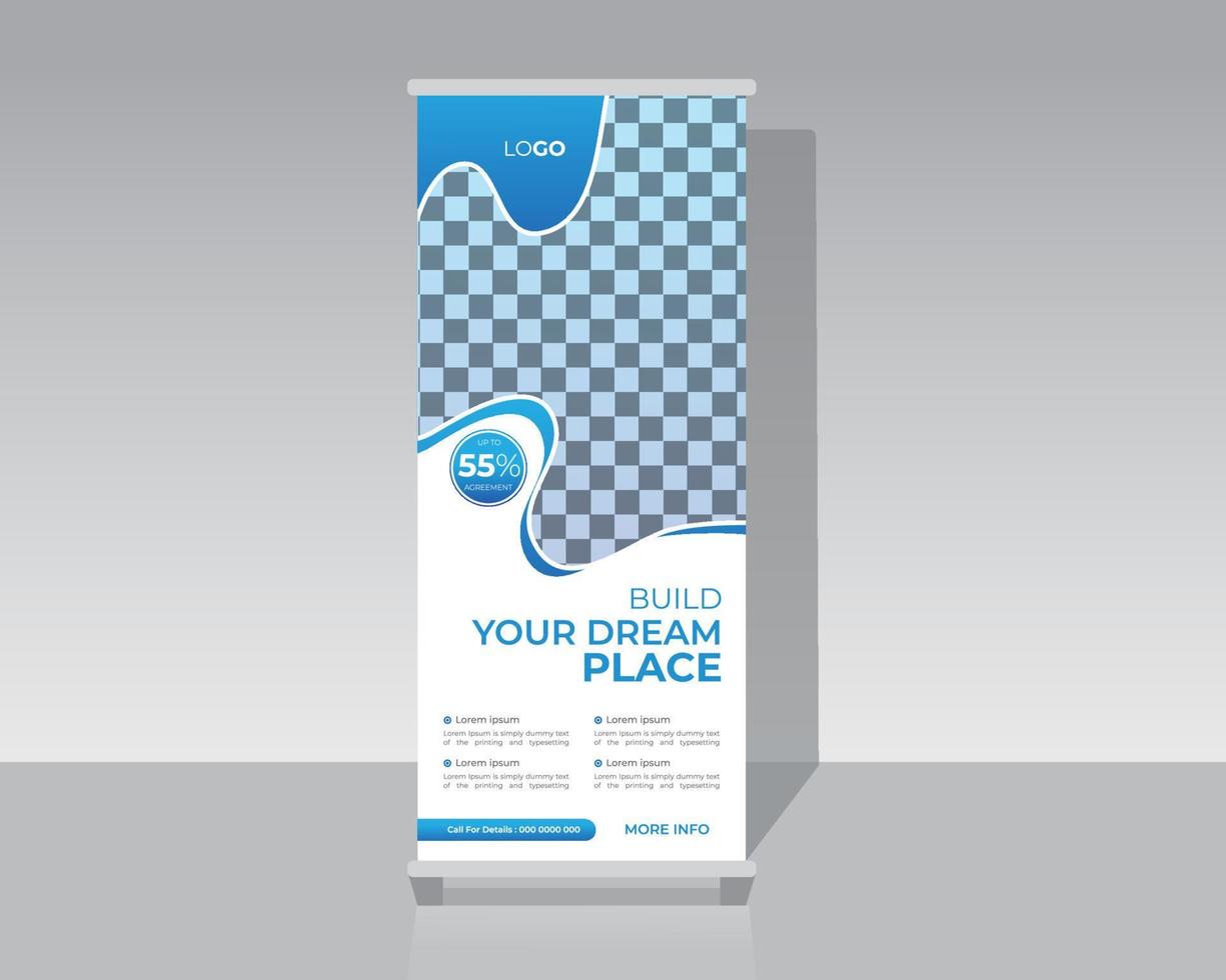 Travel Roll Up Banner Design Template vector