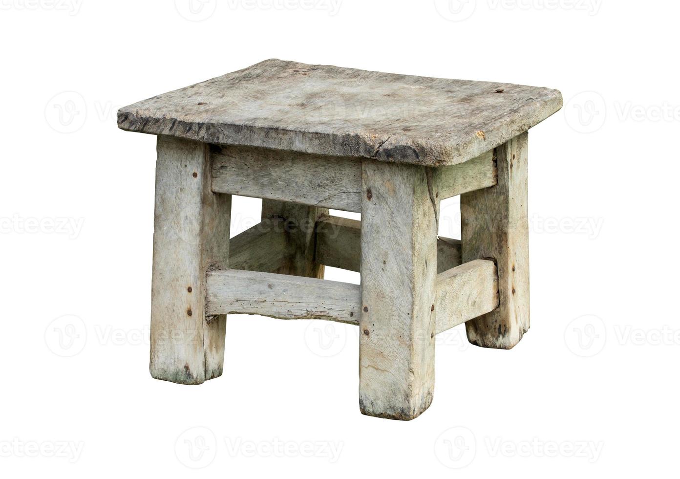 old wooden chair isolated on white with clipping path photo
