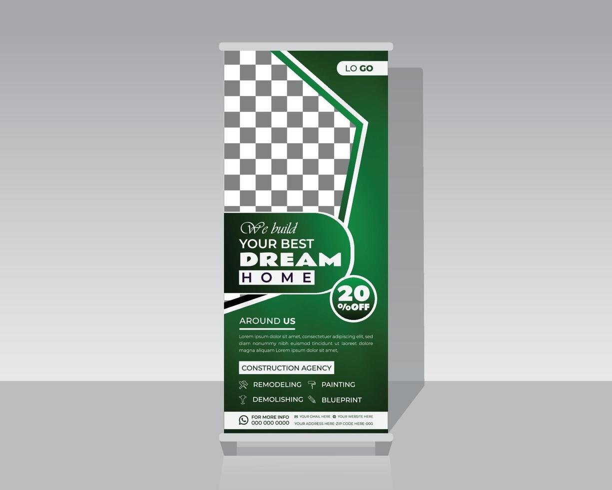 Real Estate Roll Up Banner Template vector