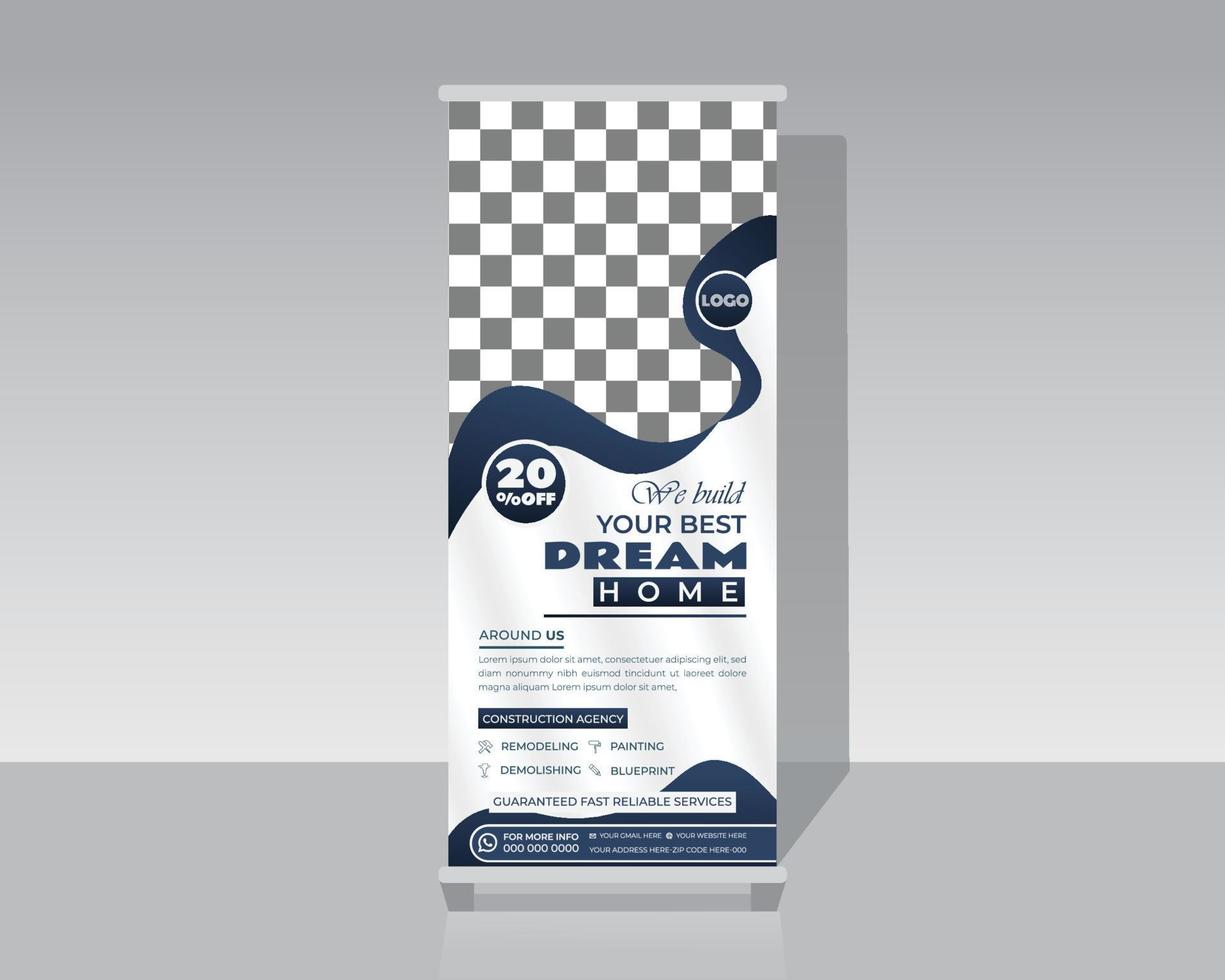 Real Estate Roll Up Banner Template vector