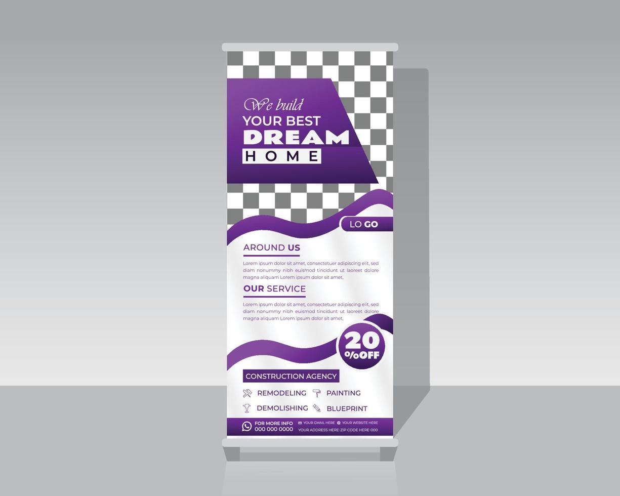 Real Estate Roll Up Banner Template vector