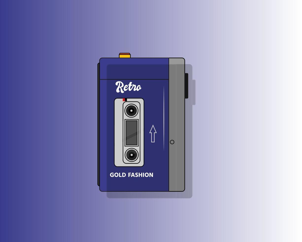 Vintage Tape Recorder Vector Illustration