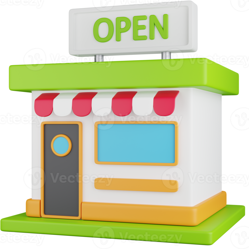 3D Icon Illustration Open Store png