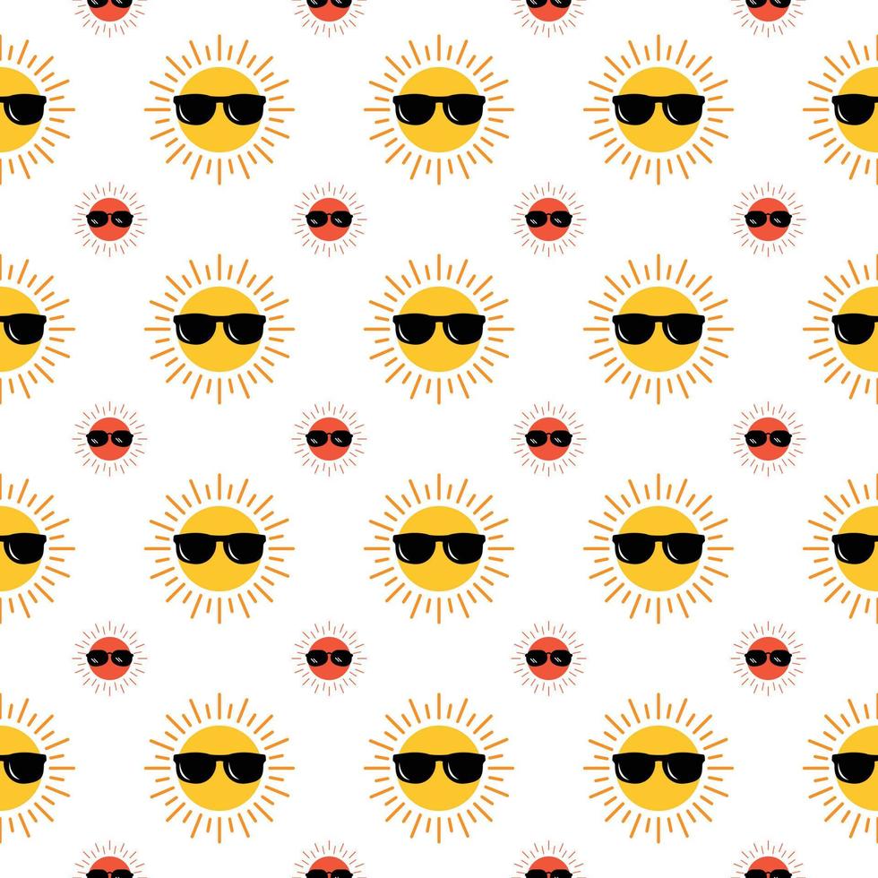 Sun seamless pattern. Colorful sun seamless pattern vector