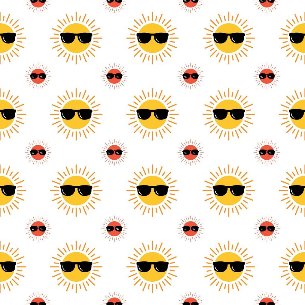 Sun seamless pattern. Colorful sun seamless pattern vector