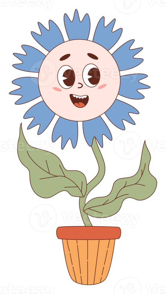 Groovy flower power in pot. sticker png