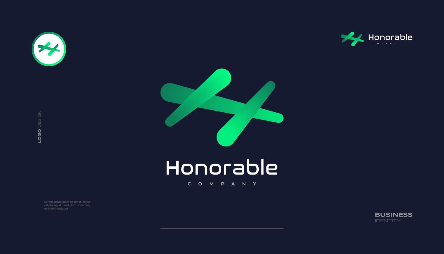 Simple and Creative Letter H Logo Design with Green Gradient Concept. Suitable for Business and Technology Logo vector