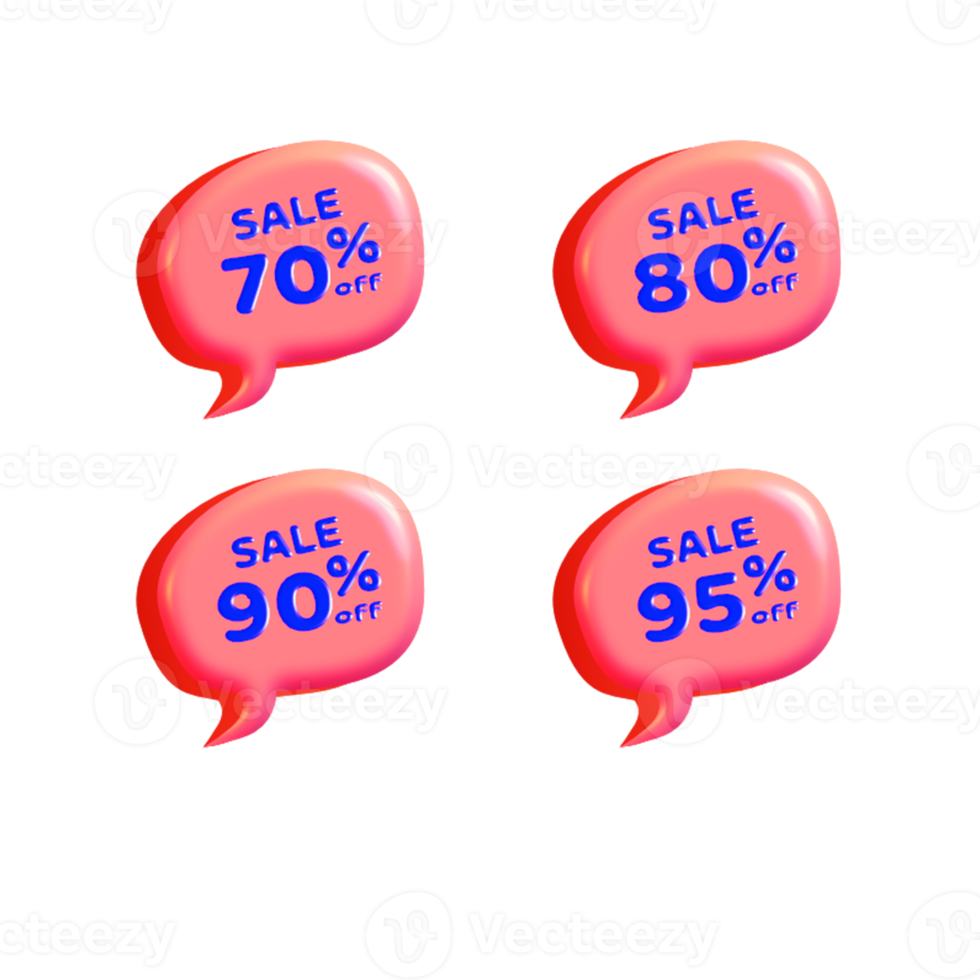 set bubble speech sale discount percentage png