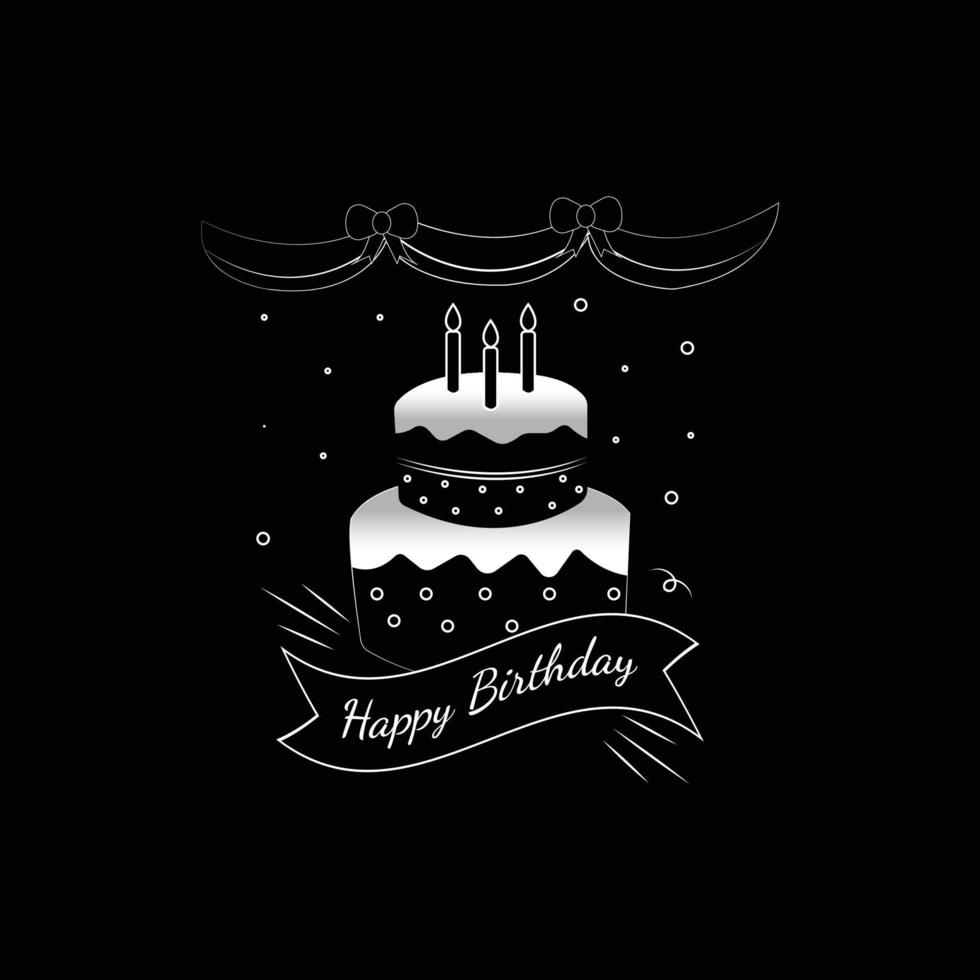 realistic balak and white birthday vector illustration