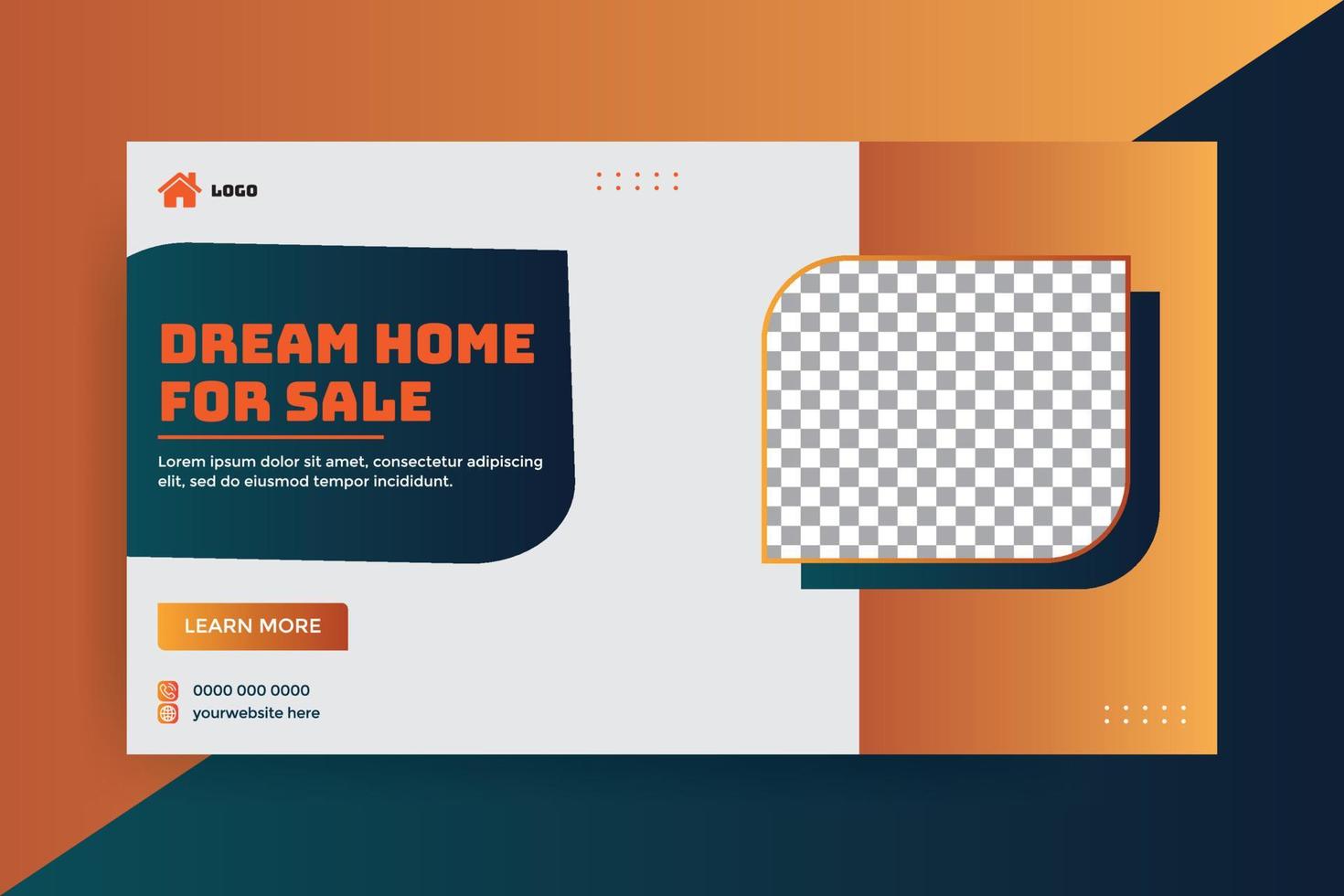 Modern home sale post social web banner and digital marketing template. vector