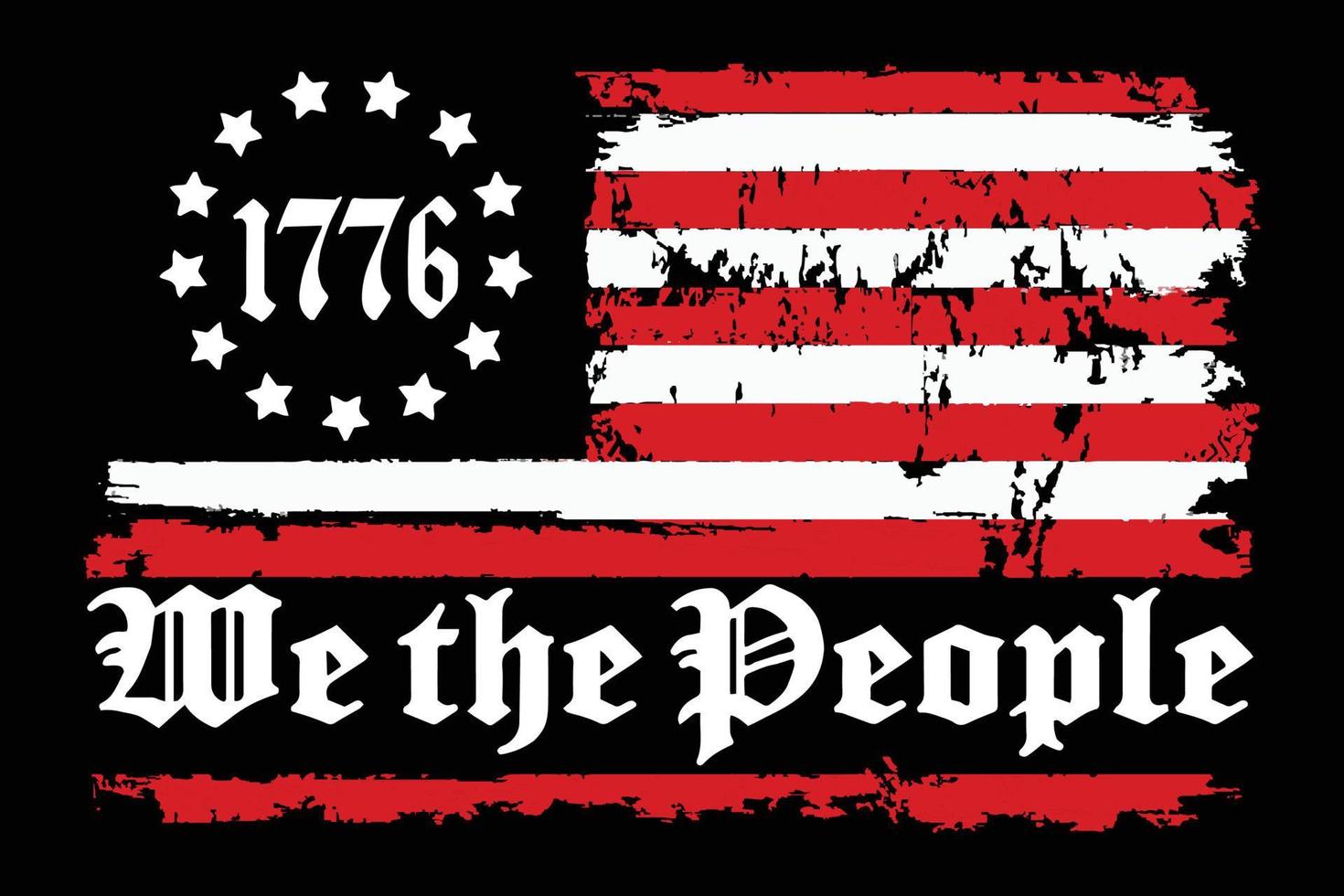 We The People 1776 American Flag Design vector