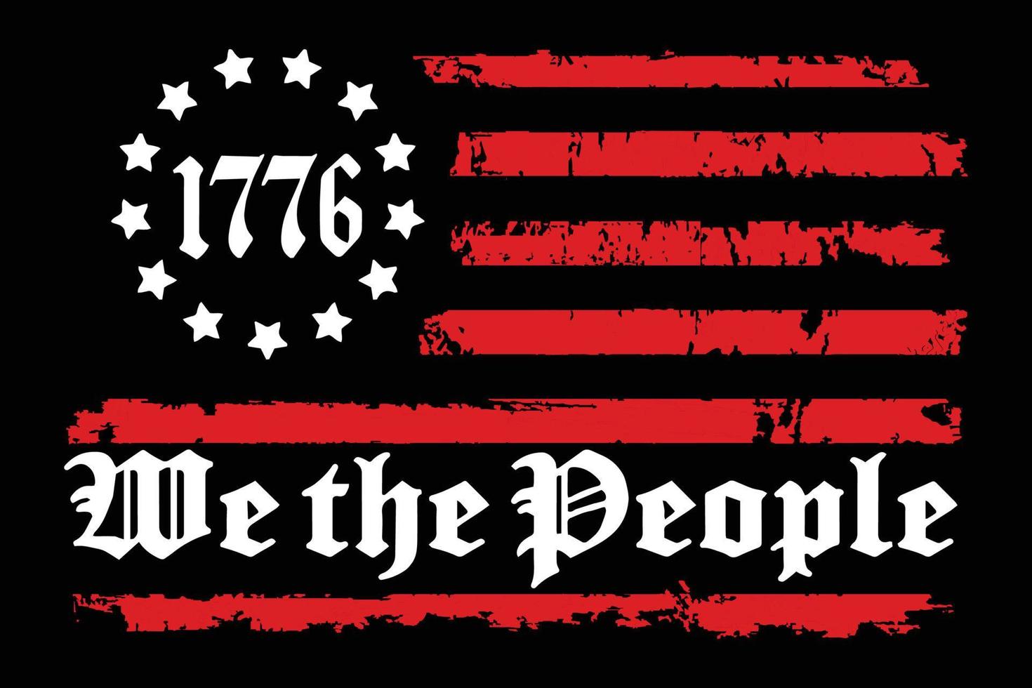 We The People 1776 Flag Design vector