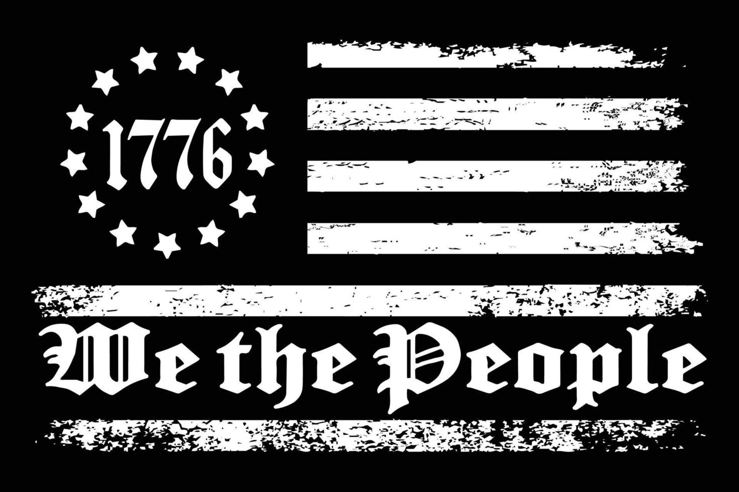 We The People 1776 USA Flag Design vector