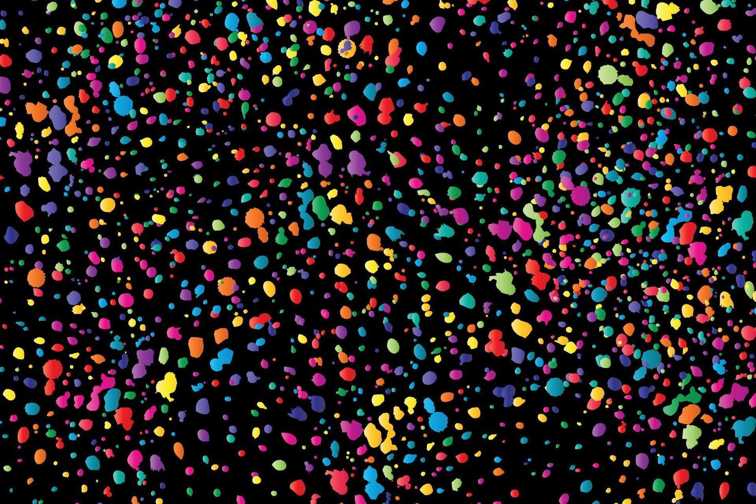 Multicolor splash background on black background vector