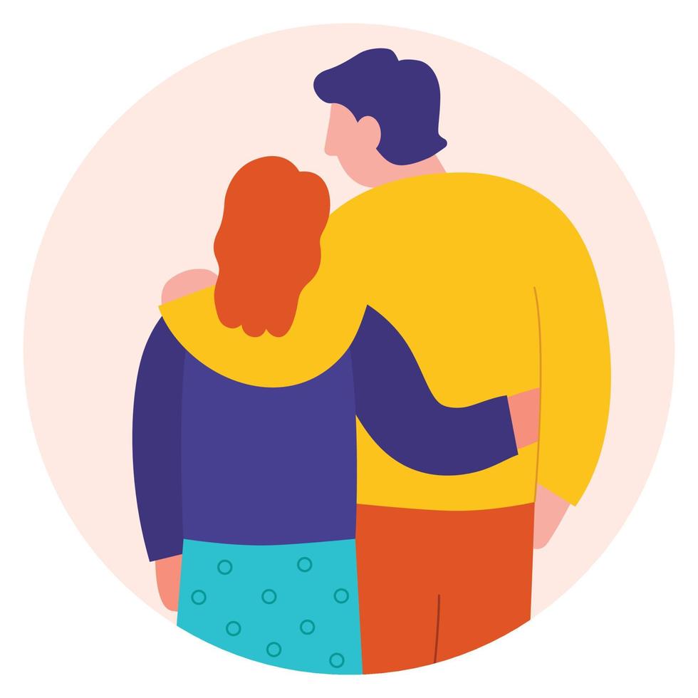 Warm family hugs, friendly hug concept. Vector illustration