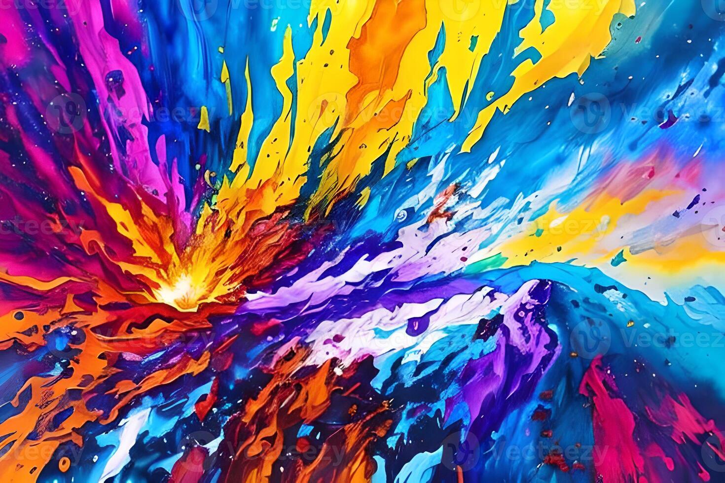 Water color or oil painting fine art illustration of abstract splash