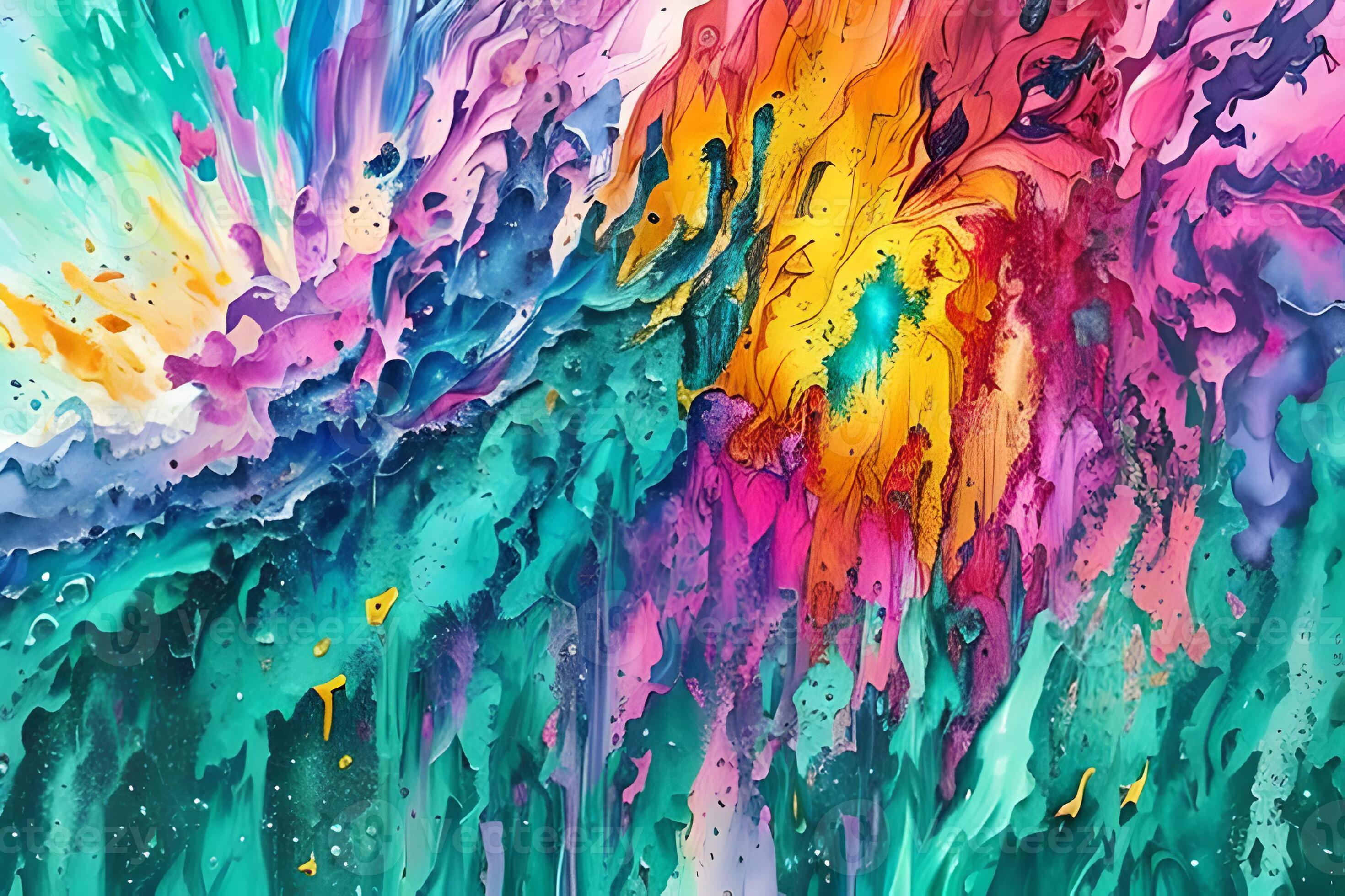 Water color or oil painting fine art illustration of abstract splash